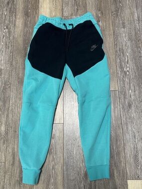 Nike Teal and Black Colorblock Mens Joggers